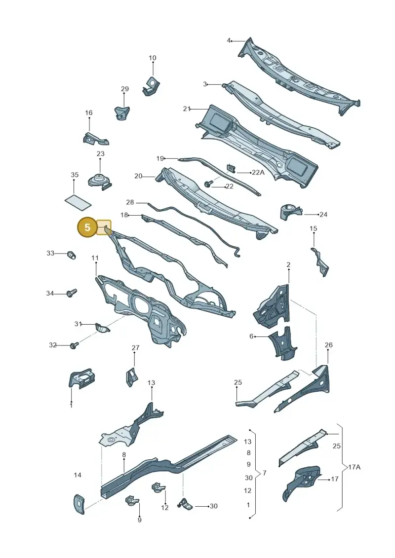 1K0802165A — Volkswagen Jetta variant (2009-2014) diagram 684803000, position 5