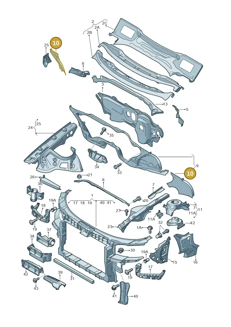 1K0802222B — Audi RS3 Sportback (2011-2012) diagram 412805000, position 10