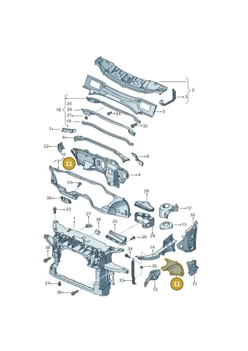 1K0802222B — SEAT Altea XL (2013-) diagram 418805000, position 11