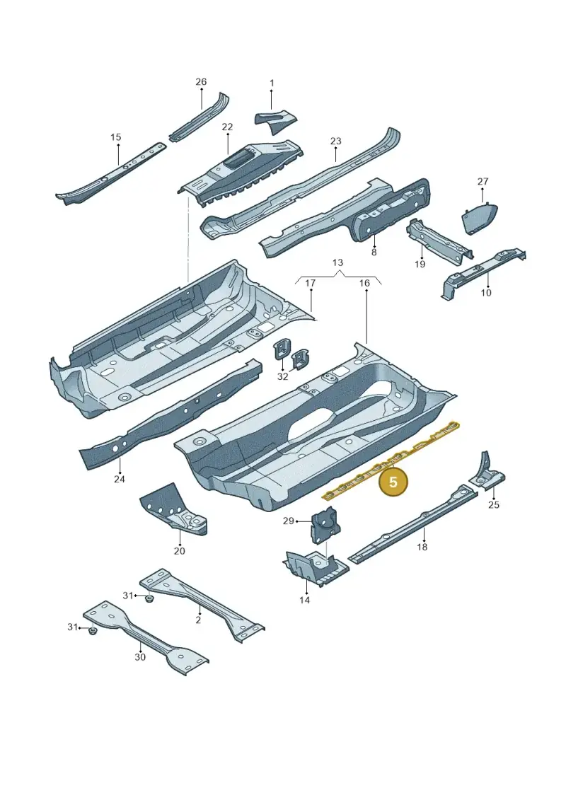 1K0802308B — Volkswagen Golf Plus (2011-2014) diagram 420803100, position 5