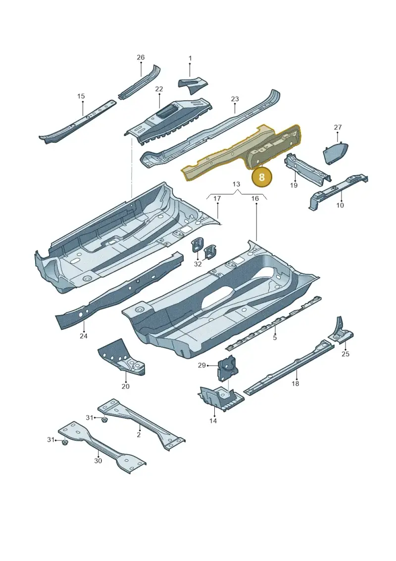 1K0802381C — Volkswagen Golf Plus (2011-2014) diagram 420803100, position 8