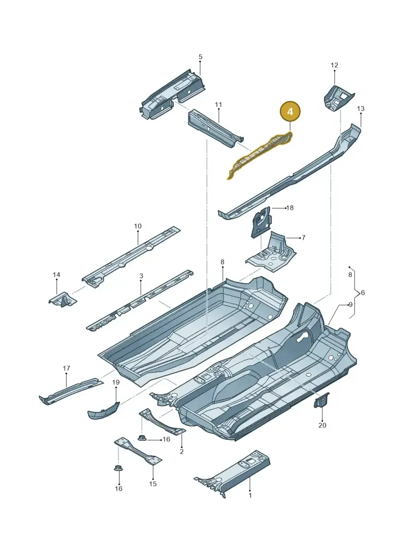 1K0802381C — Volkswagen Jetta variant (2009-2014) diagram 684803100, position 4