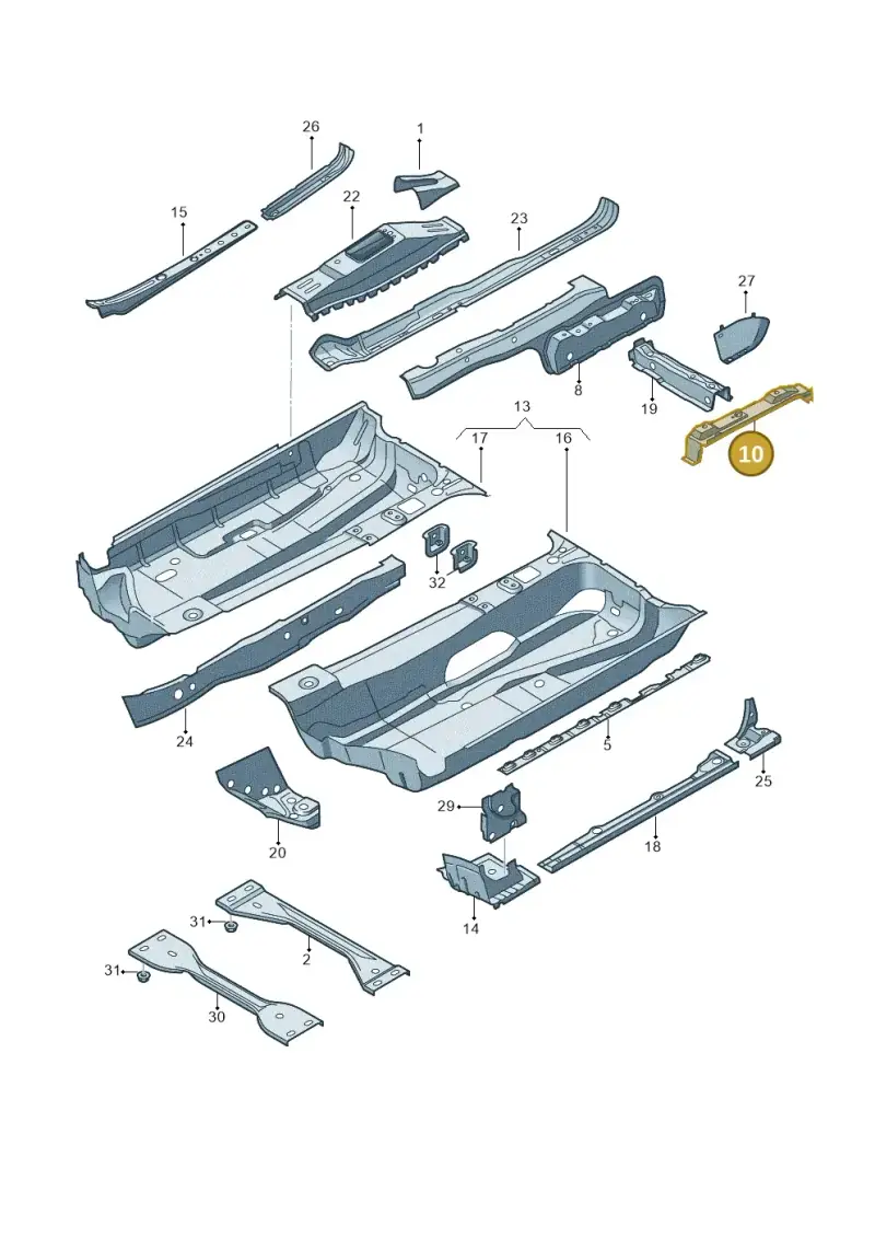 1K0802569B — Volkswagen Golf Plus (2011-2014) diagram 420803100, position 10