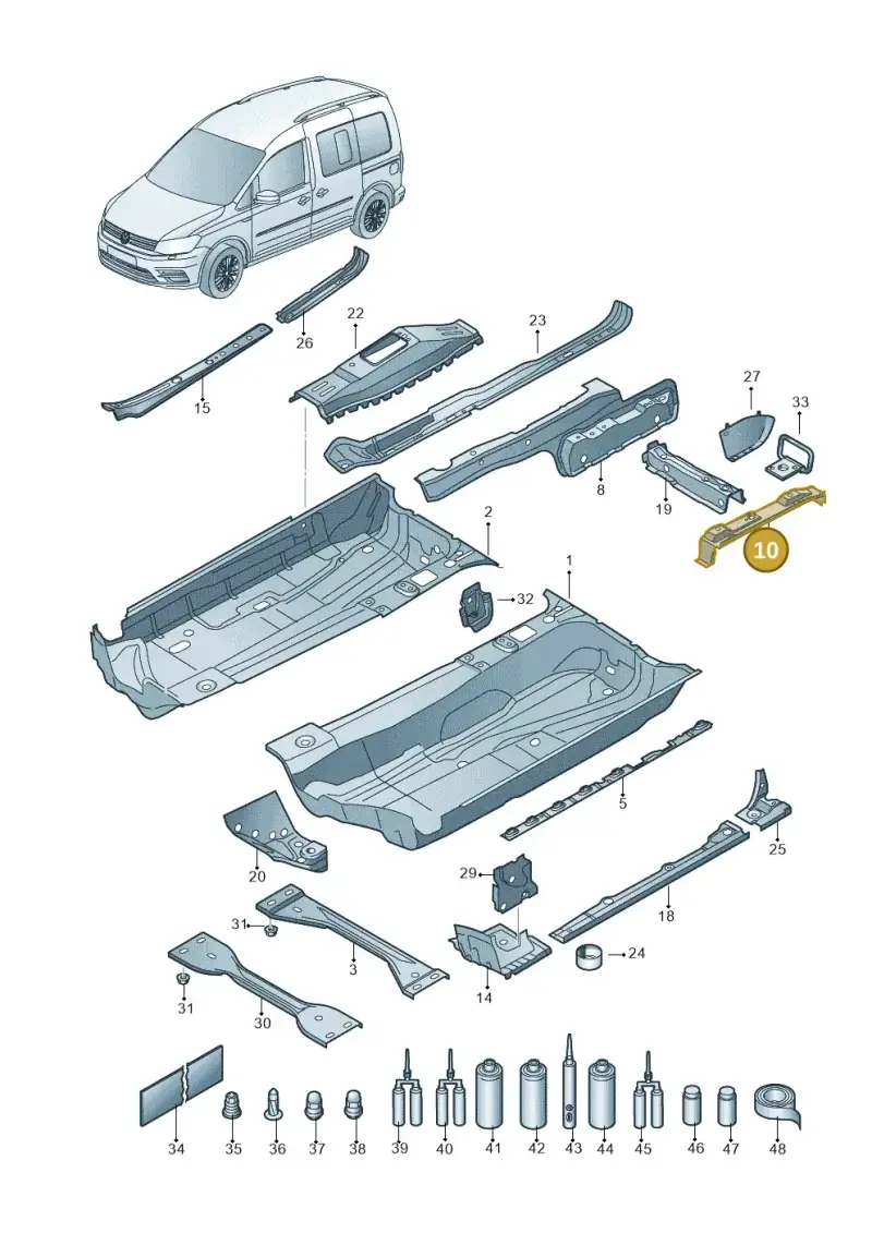 1K0802569B — Volkswagen Caddy kombi (2015-2020) diagram 866803100, position 10