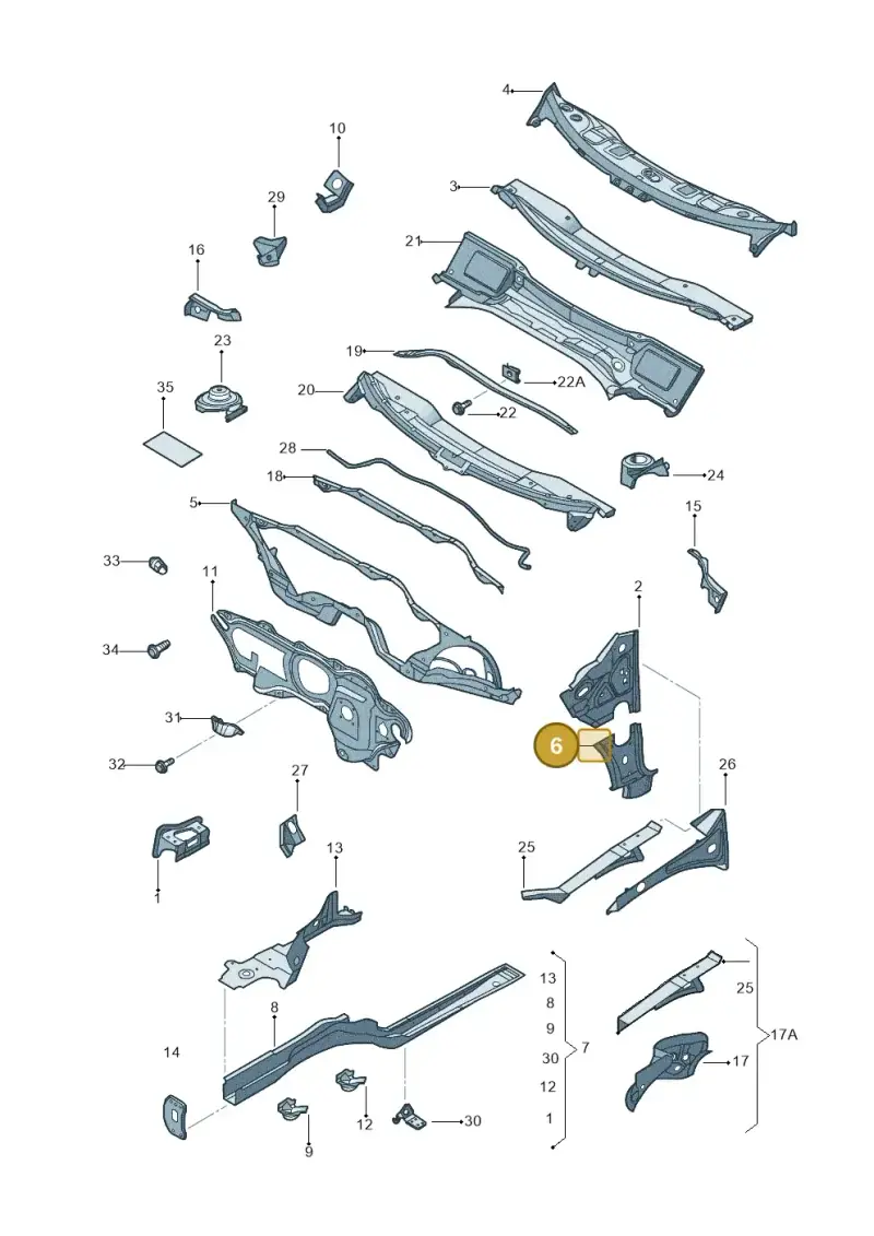 1K0802624C — Volkswagen Jetta variant (2009-2014) diagram 684803000, position 6