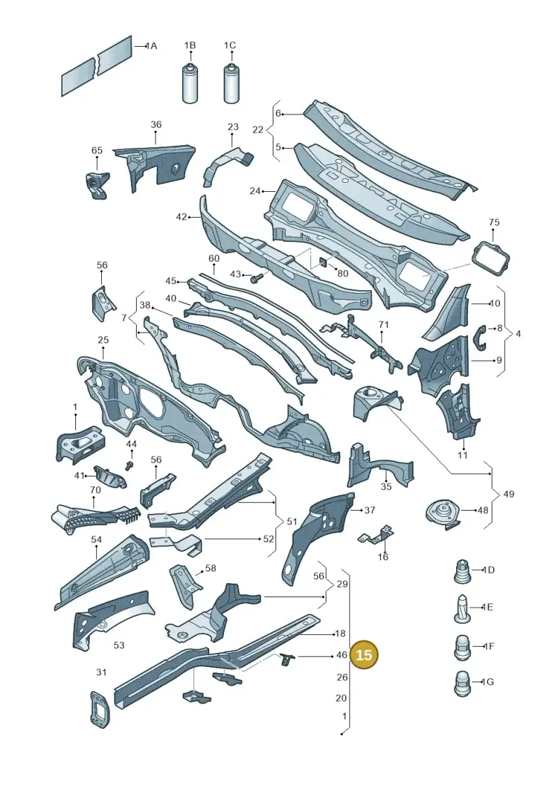 1K0803092H — Volkswagen Golf (2011-2013) diagram 409803000, position 15