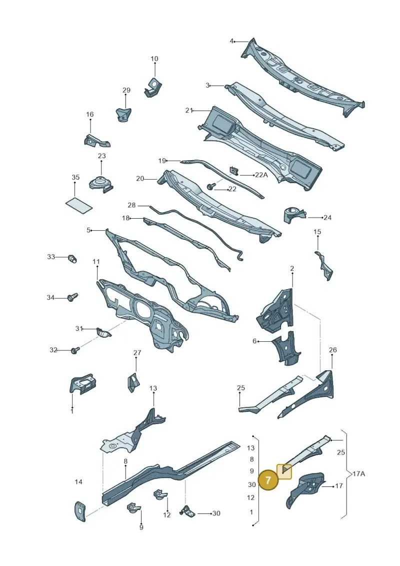 1K0803092H — Volkswagen Jetta variant (2009-2014) diagram 684803000, position 7