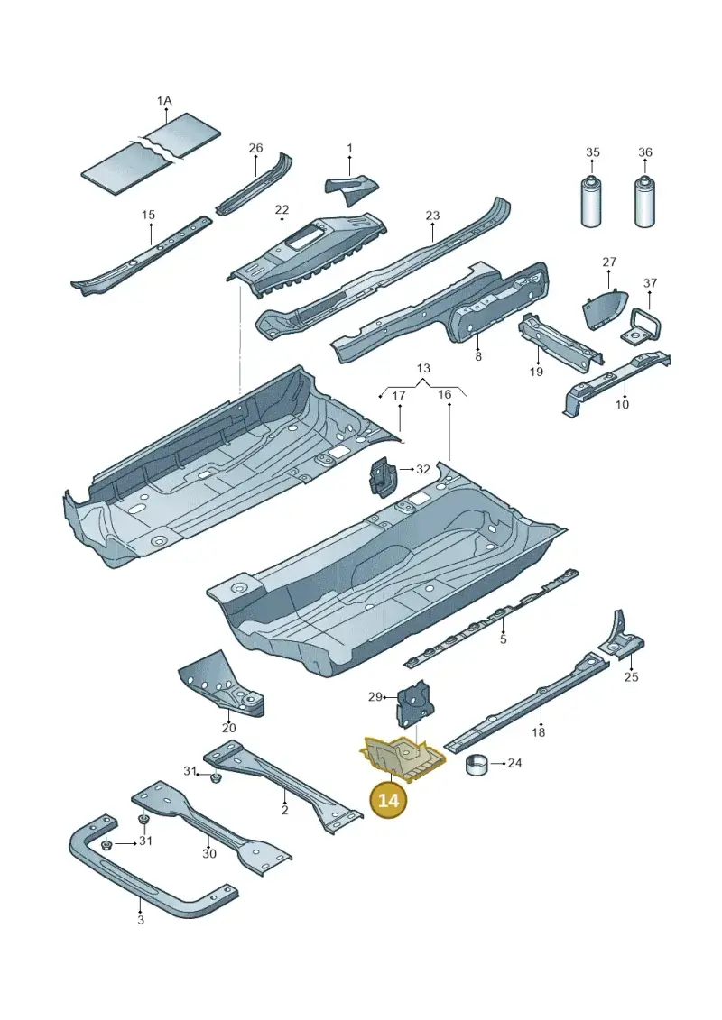 1K0803097A — Volkswagen Golf (2011-2013) diagram 409803100, position 14