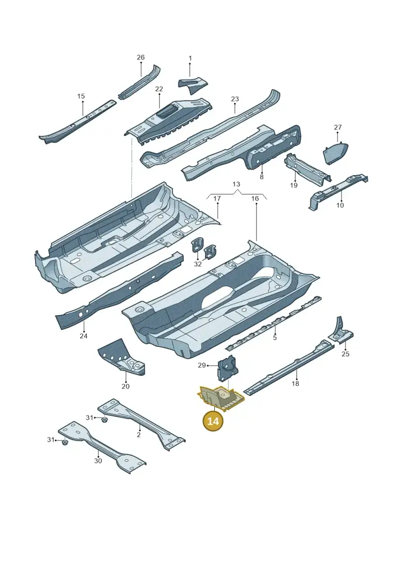 1K0803097A — Volkswagen Golf Plus (2011-2014) diagram 420803100, position 14