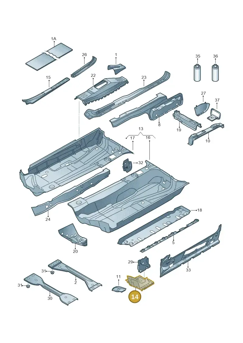 1K0803097A — Volkswagen Golf Cabriolet (2011-2016) diagram 718803100, position 14