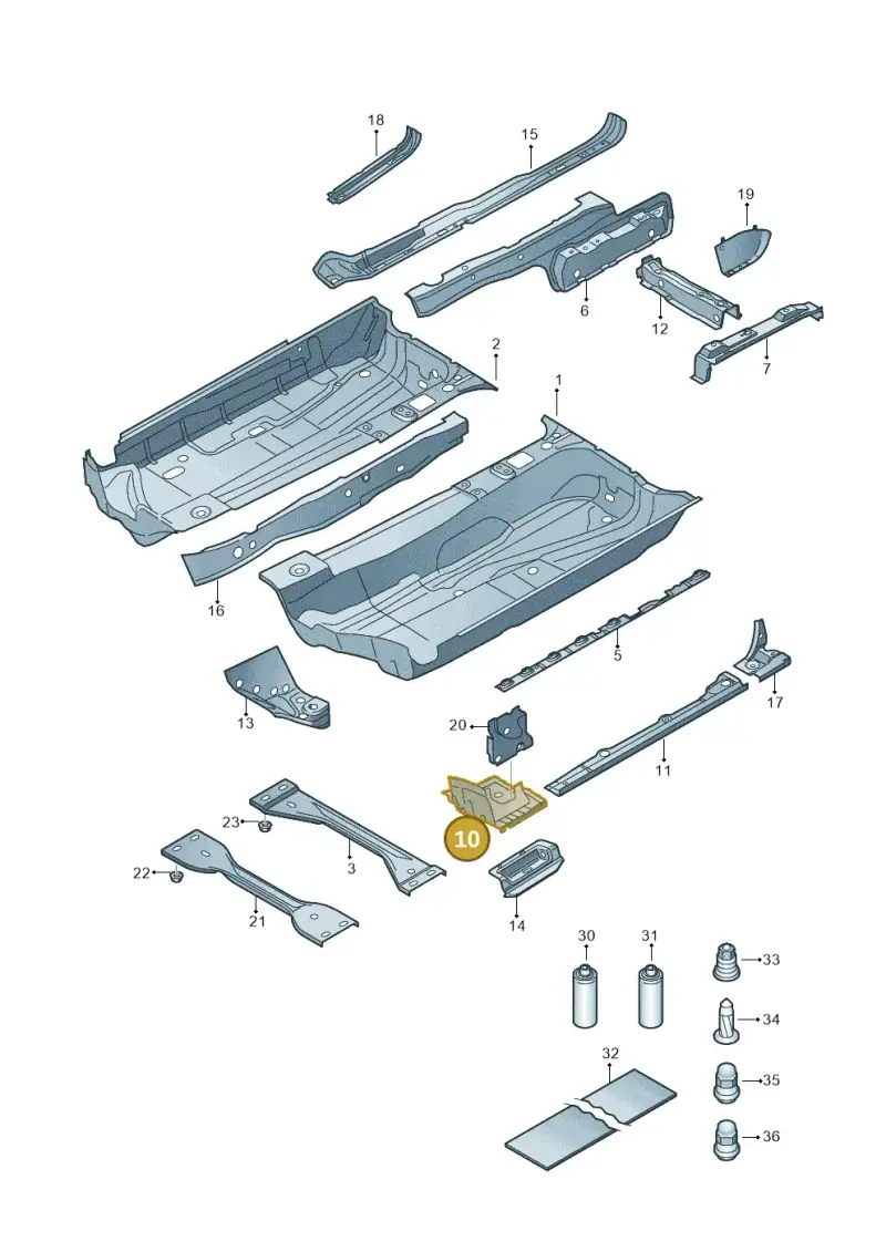 1K0803097A — Volkswagen Scirocco 2.0 (2014-2017) diagram 786803100, position 10