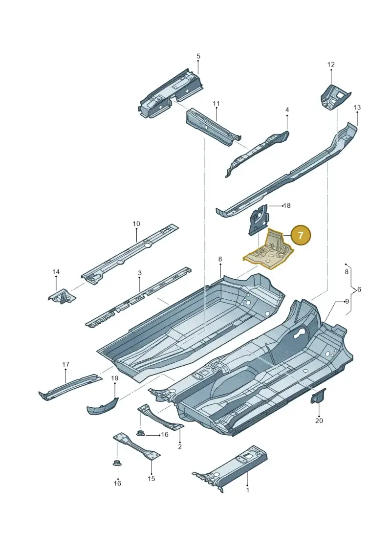1K0803098A — Volkswagen Jetta variant (2009-2014) diagram 684803100, position 7
