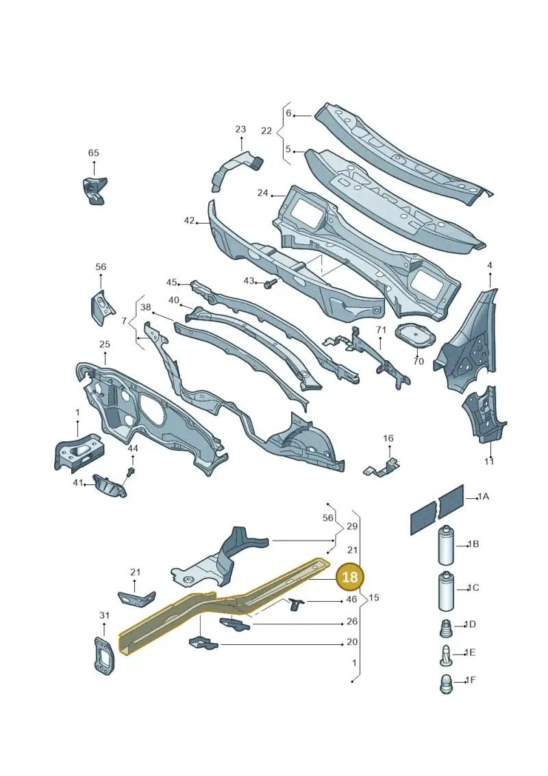 1K0803106D — Volkswagen Scirocco 2.0 (2008-2014) diagram 651803000, position 18