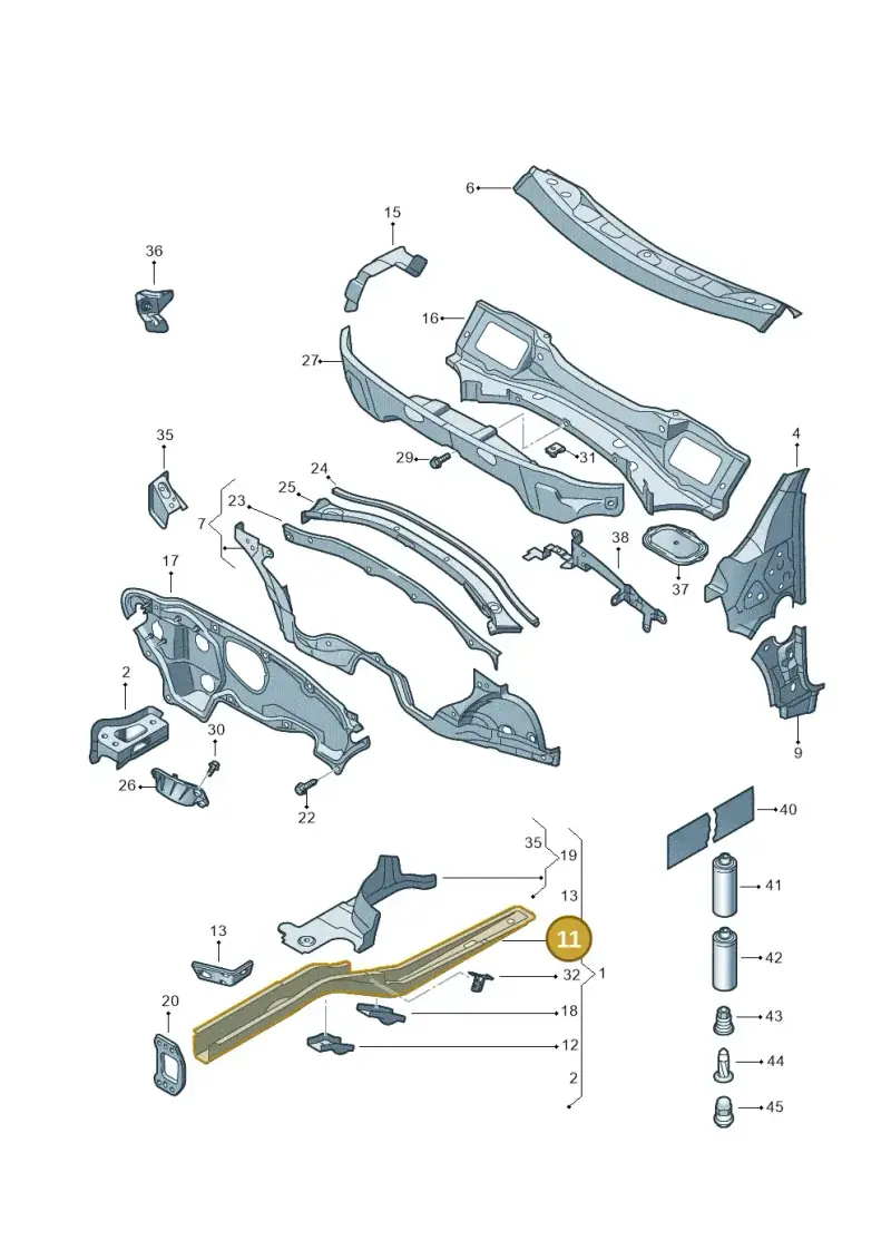 1K0803106D — Volkswagen Scirocco 2.0 (2014-2017) diagram 786803000, position 11