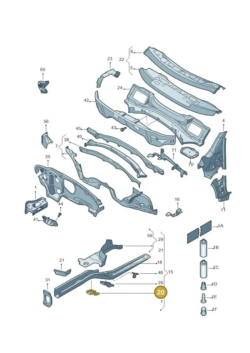 1K0803127 — Volkswagen Scirocco 2.0 (2008-2014) diagram 651803000, position 20