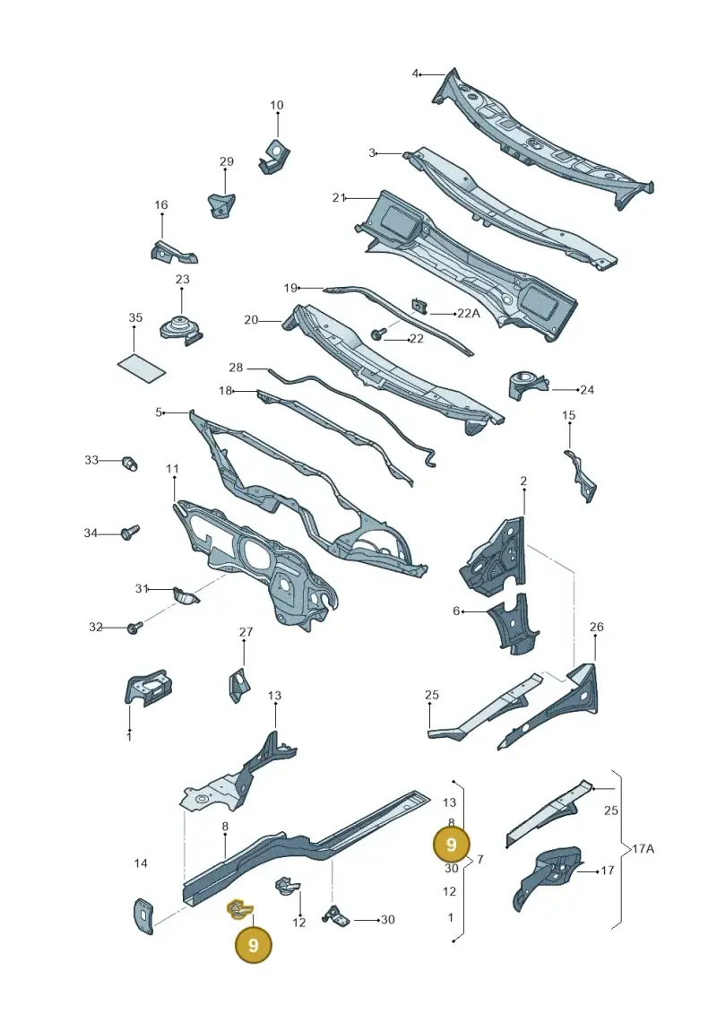 1K0803127 — Volkswagen Jetta variant (2009-2014) diagram 684803000, position 9