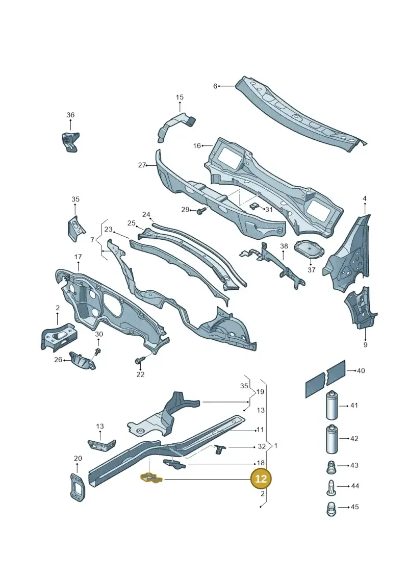 1K0803128 — Volkswagen Scirocco 2.0 (2014-2017) diagram 786803000, position 12