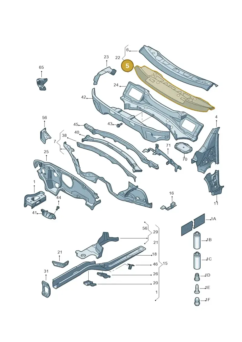 1K0803163 — Volkswagen Scirocco 2.0 (2008-2014) diagram 651803000, position 5