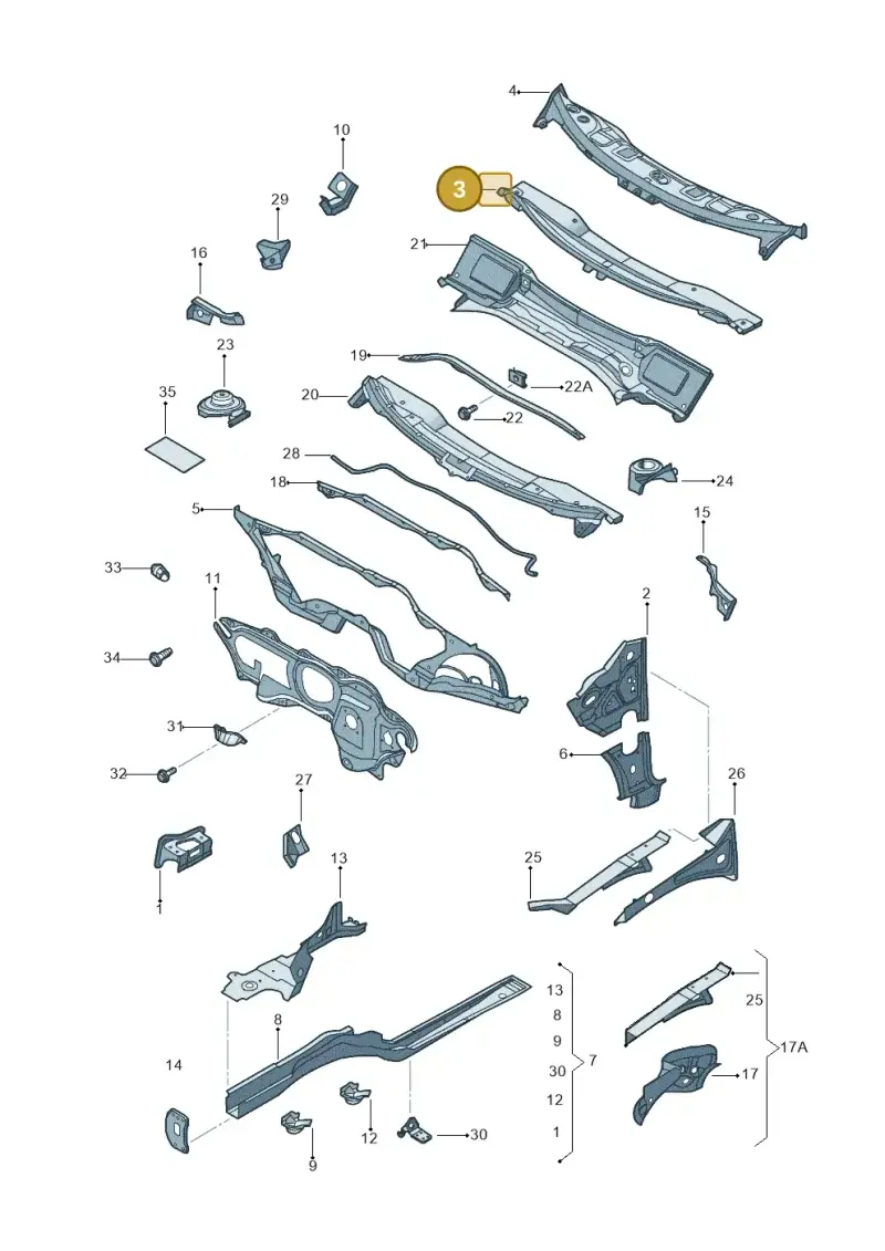 1K0803163 — Volkswagen Jetta variant (2009-2014) diagram 684803000, position 3