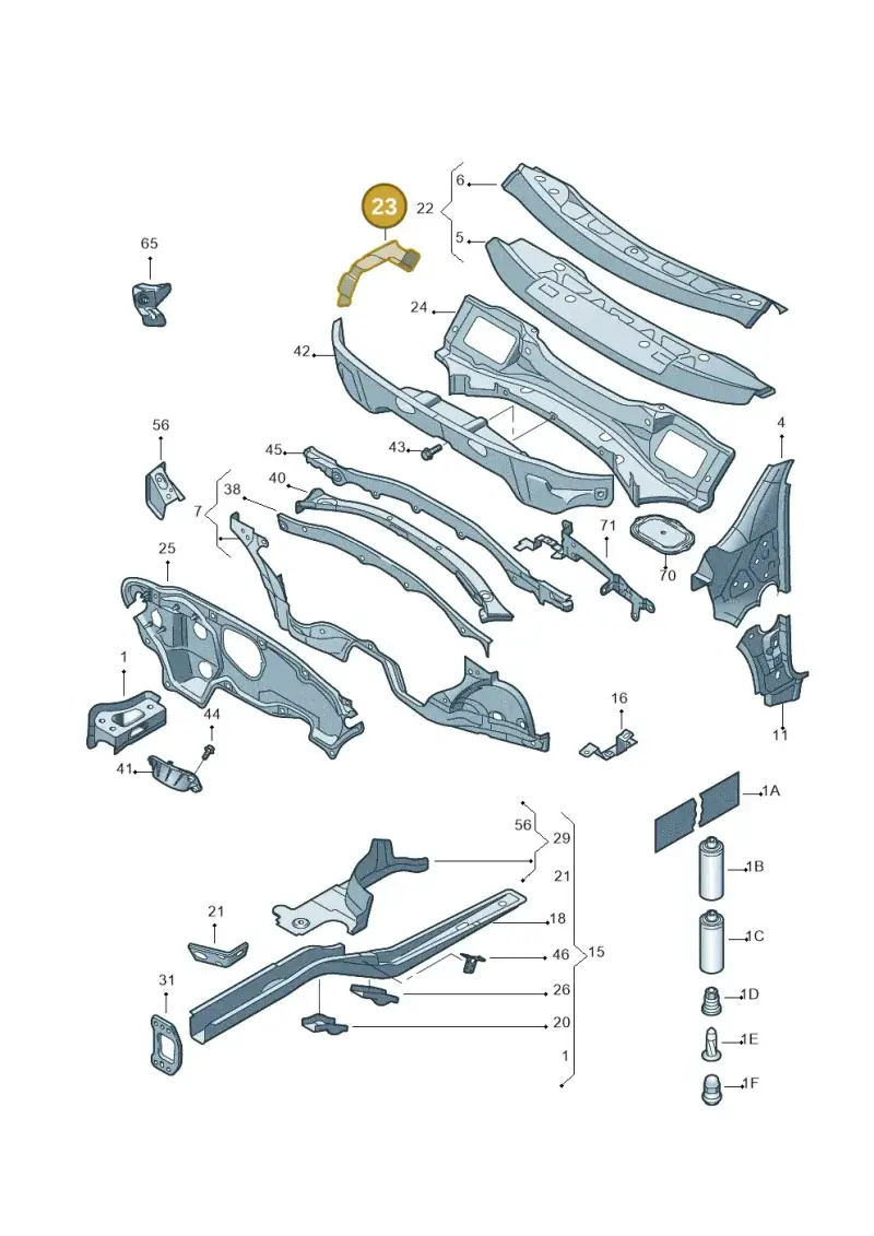 1K0803178 — Volkswagen Scirocco 2.0 (2008-2014) diagram 651803000, position 23