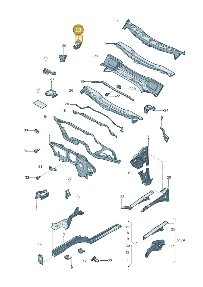 1K0803178 — Volkswagen Jetta variant (2009-2014) diagram 684803000, position 10