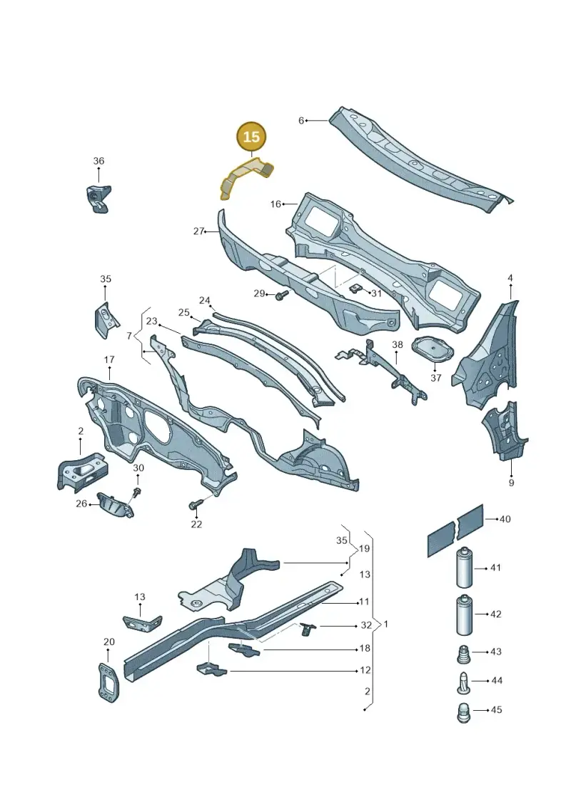 1K0803178 — Volkswagen Scirocco 2.0 (2014-2017) diagram 786803000, position 15