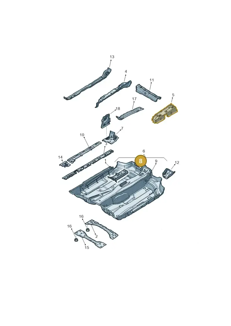 1K0803205 — Volkswagen Jetta (2008-2011) diagram 449803100, position 8