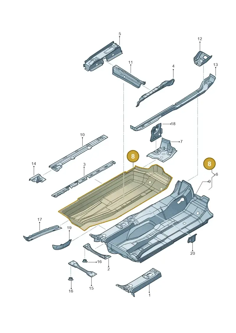 1K0803205 — Volkswagen Jetta variant (2009-2014) diagram 684803100, position 8
