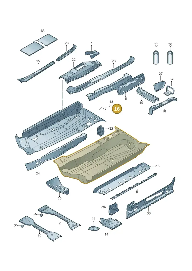 1K0803205 — Volkswagen Golf Cabriolet (2011-2016) diagram 718803100, position 16