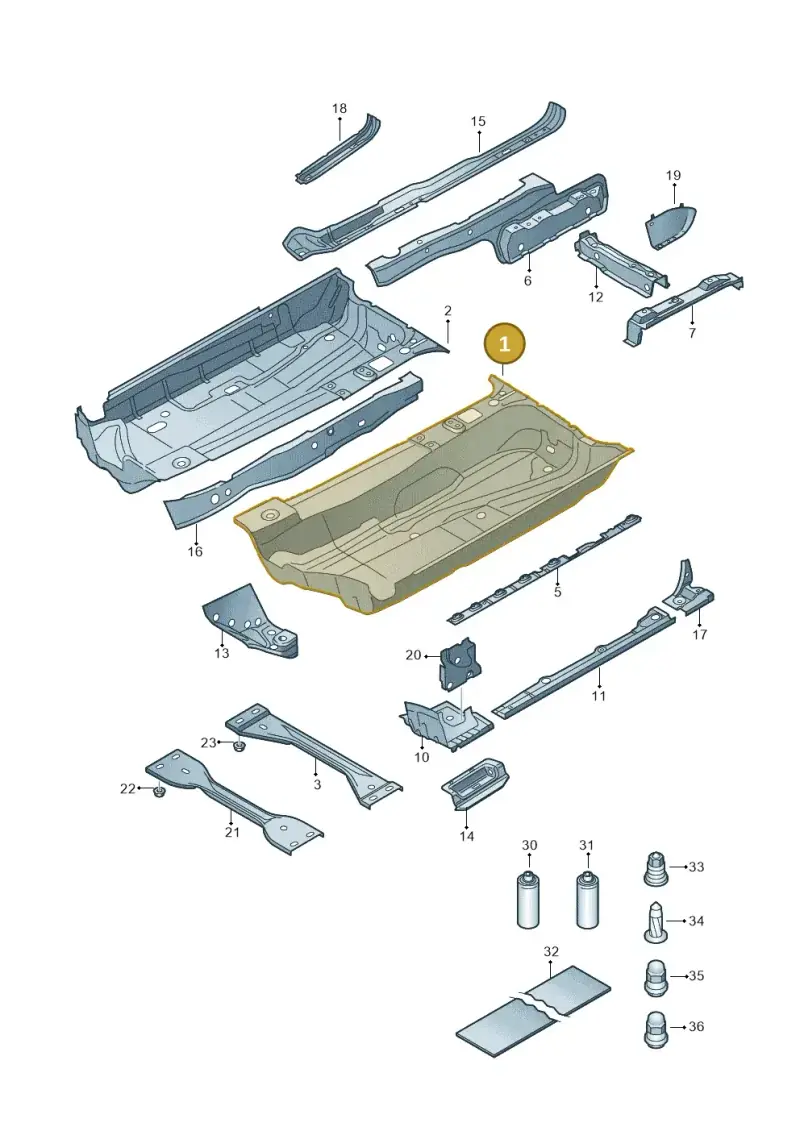 1K0803205 — Volkswagen Scirocco 2.0 (2014-2017) diagram 786803100, position 1