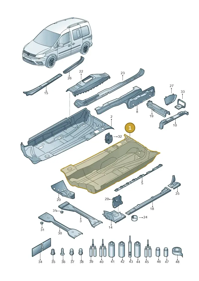 1K0803205 — Volkswagen Caddy kombi (2015-2020) diagram 866803100, position 1