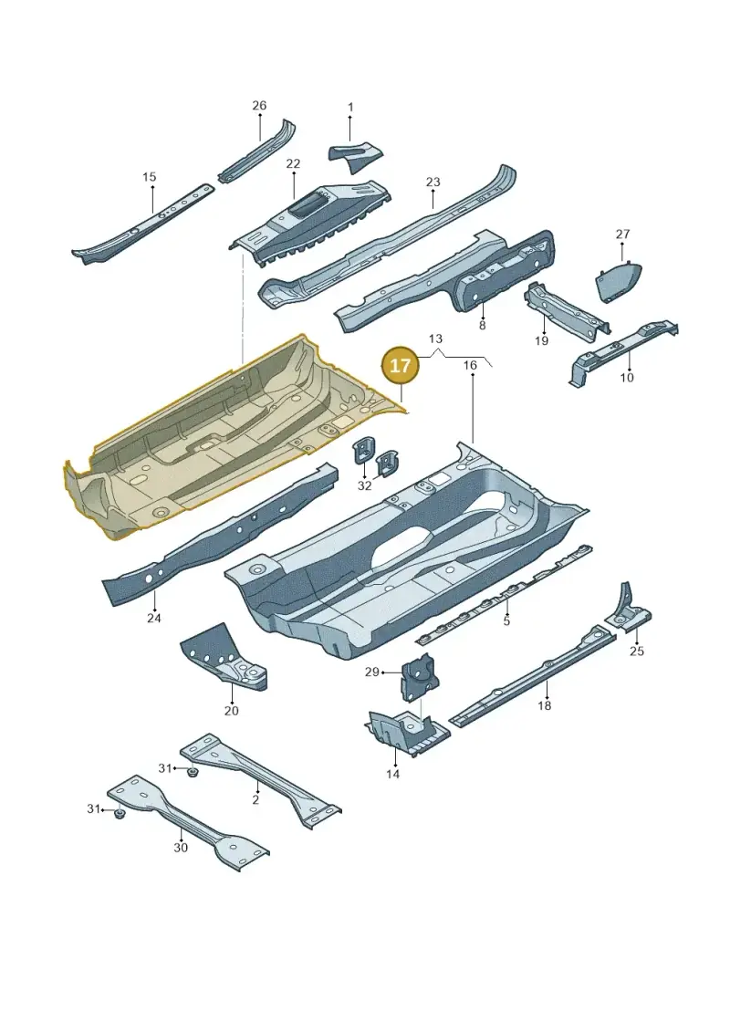 1K0803206 — Volkswagen Golf Plus (2011-2014) diagram 420803100, position 17