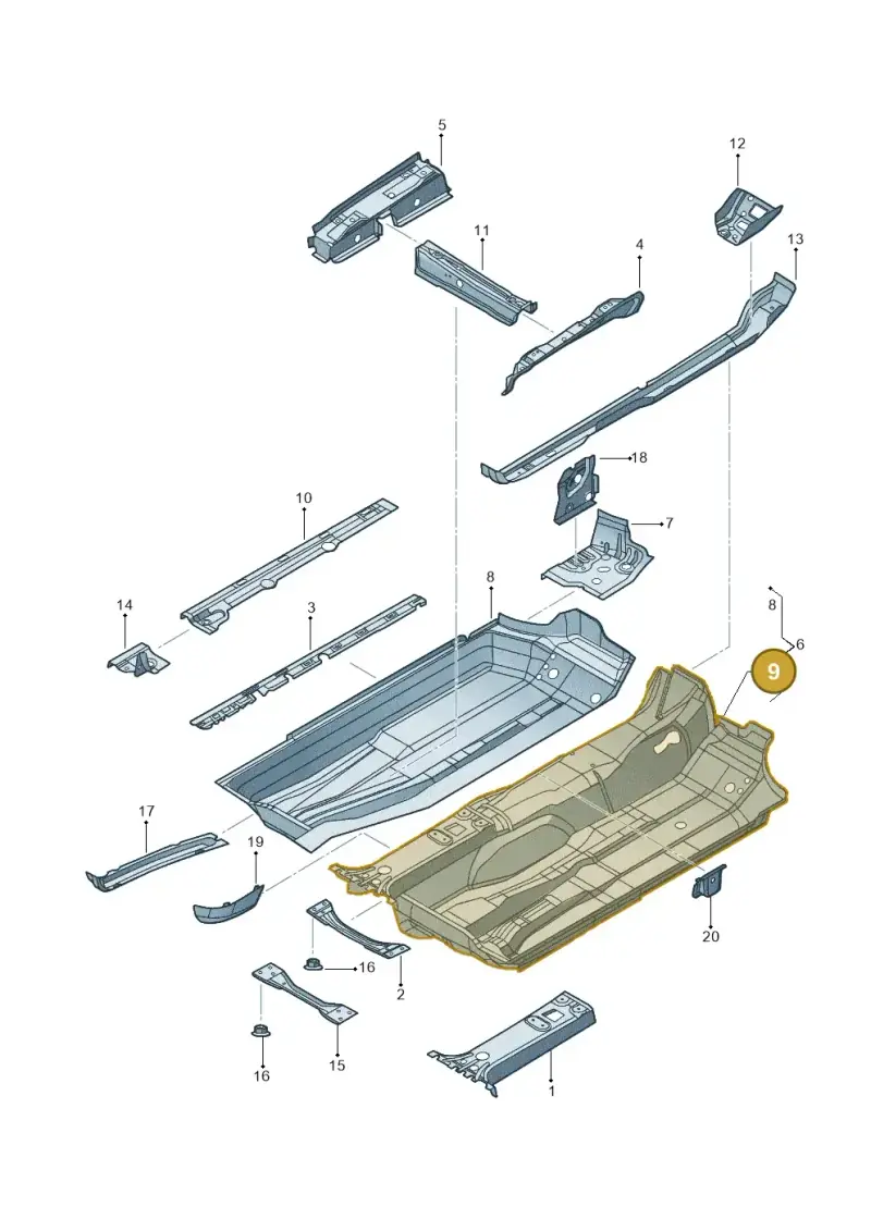 1K0803206 — Volkswagen Jetta variant (2009-2014) diagram 684803100, position 9