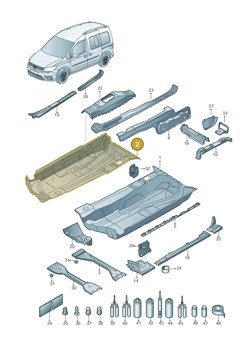 1K0803206 — Volkswagen Caddy kombi (2015-2020) diagram 866803100, position 2