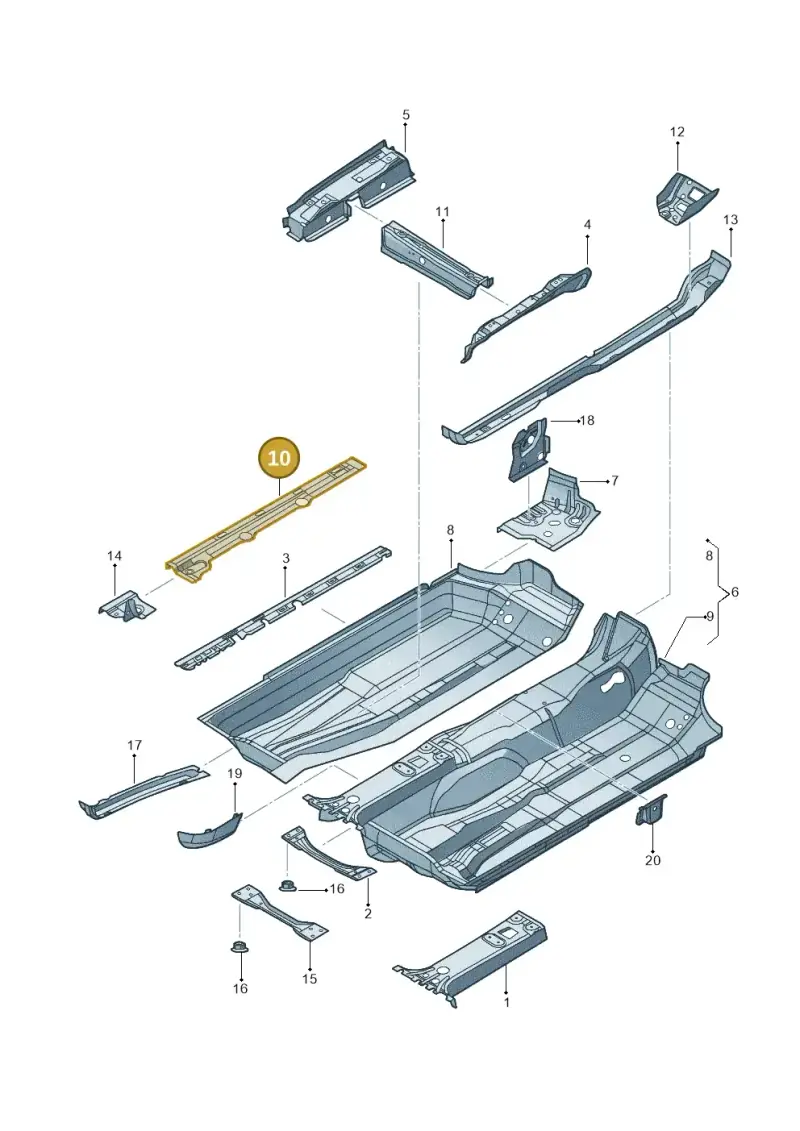 1K0803225A — Volkswagen Jetta variant (2009-2014) diagram 684803100, position 10