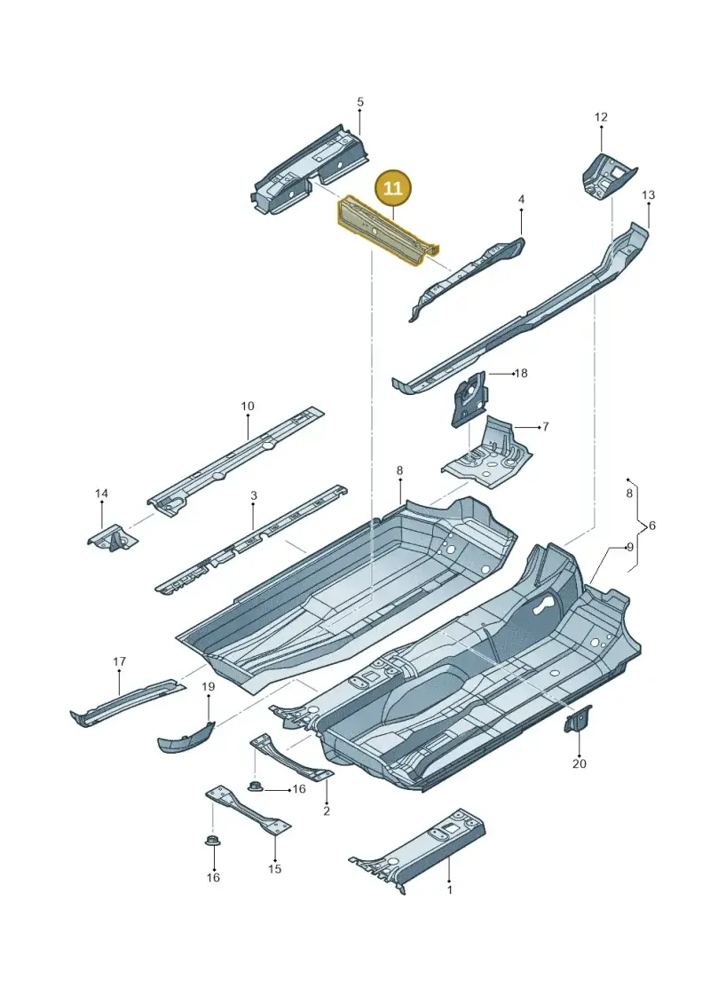 1K0803233B — Volkswagen Jetta variant (2009-2014) diagram 684803100, position 11