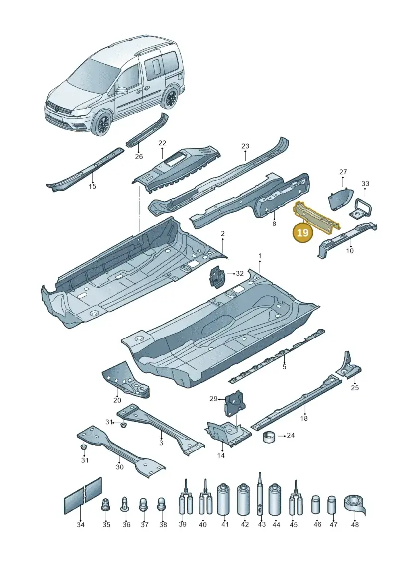 1K0803234B — Volkswagen Caddy kombi (2015-2020) diagram 866803100, position 19