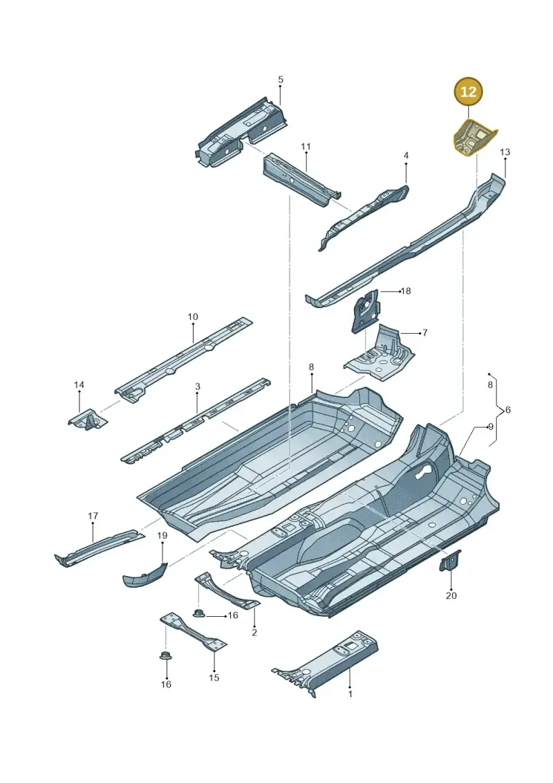 1K0803489A — Volkswagen Jetta variant (2009-2014) diagram 684803100, position 12