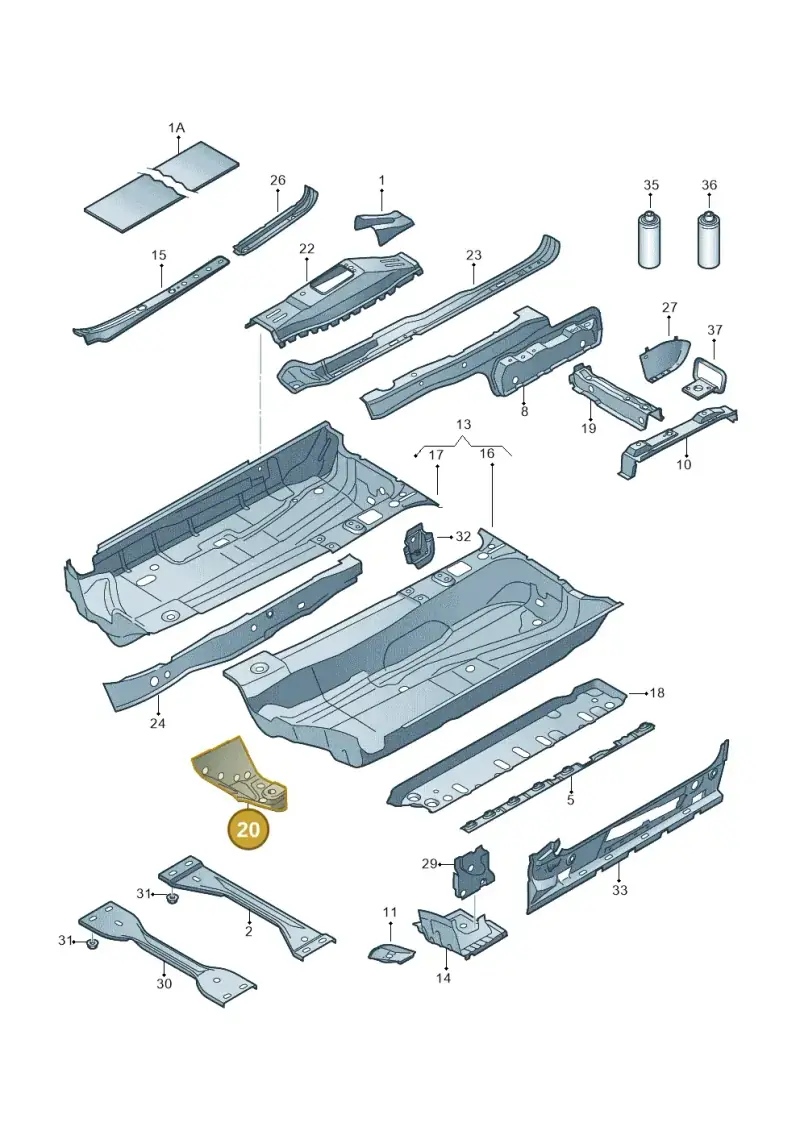 1K0803489A — Volkswagen Golf Cabriolet (2011-2016) diagram 718803100, position 20