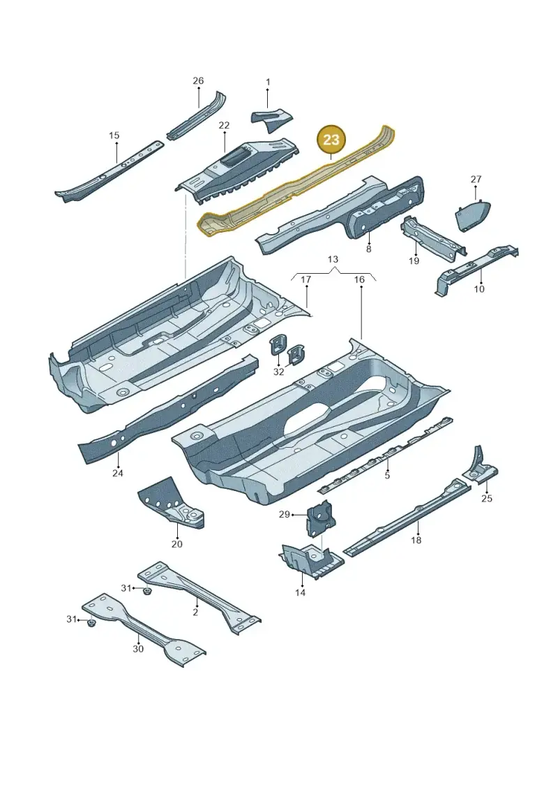 1K0803561A — Volkswagen Golf Plus (2011-2014) diagram 420803100, position 23