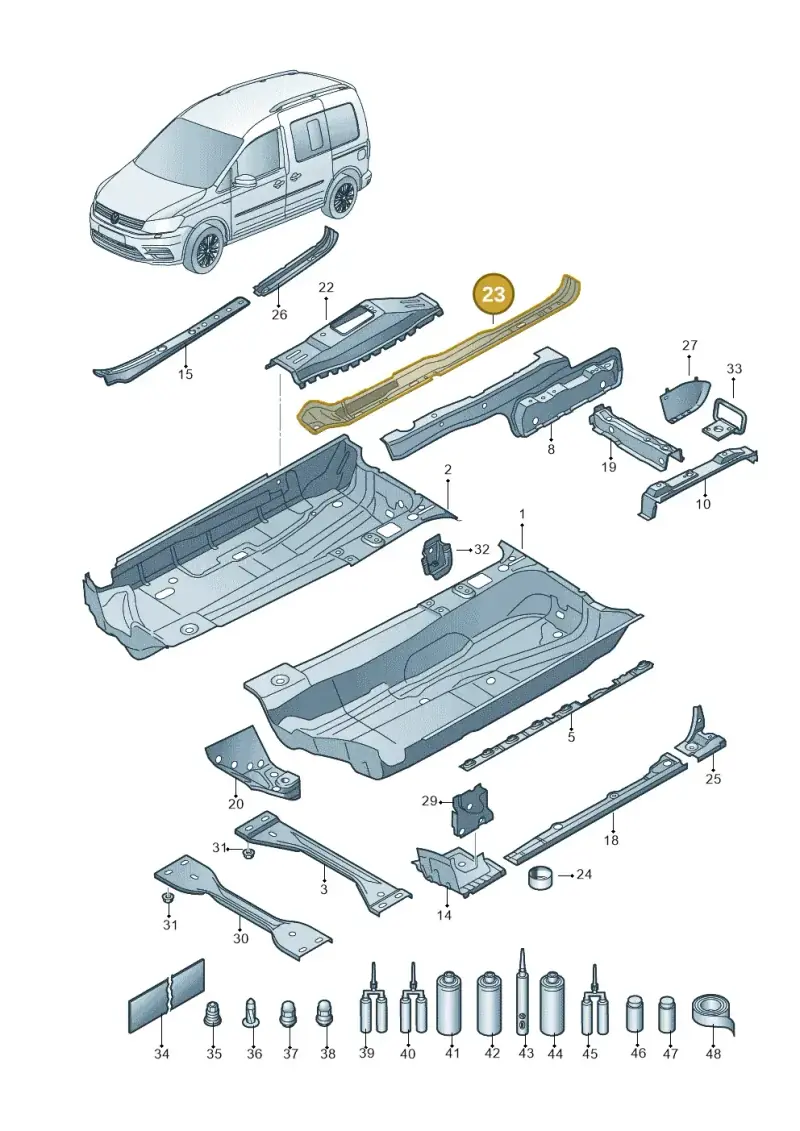 1K0803561A — Volkswagen Caddy kombi (2015-2020) diagram 866803100, position 23