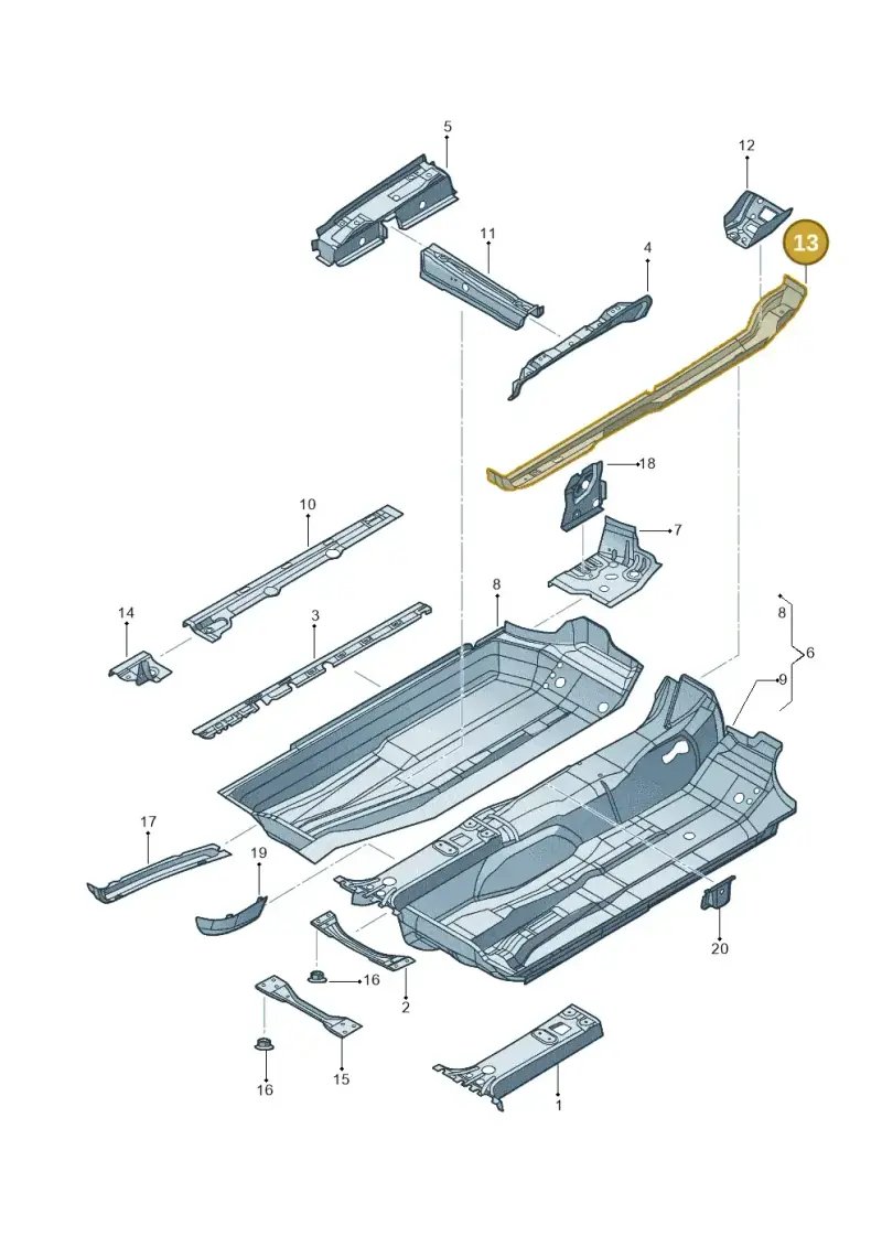 1K0803562A — Volkswagen Jetta variant (2009-2014) diagram 684803100, position 13