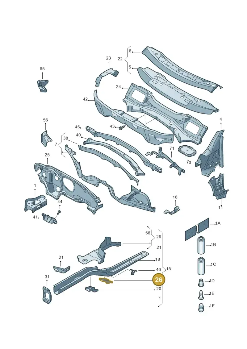 1K0804056 — Volkswagen Scirocco 2.0 (2008-2014) diagram 651803000, position 26