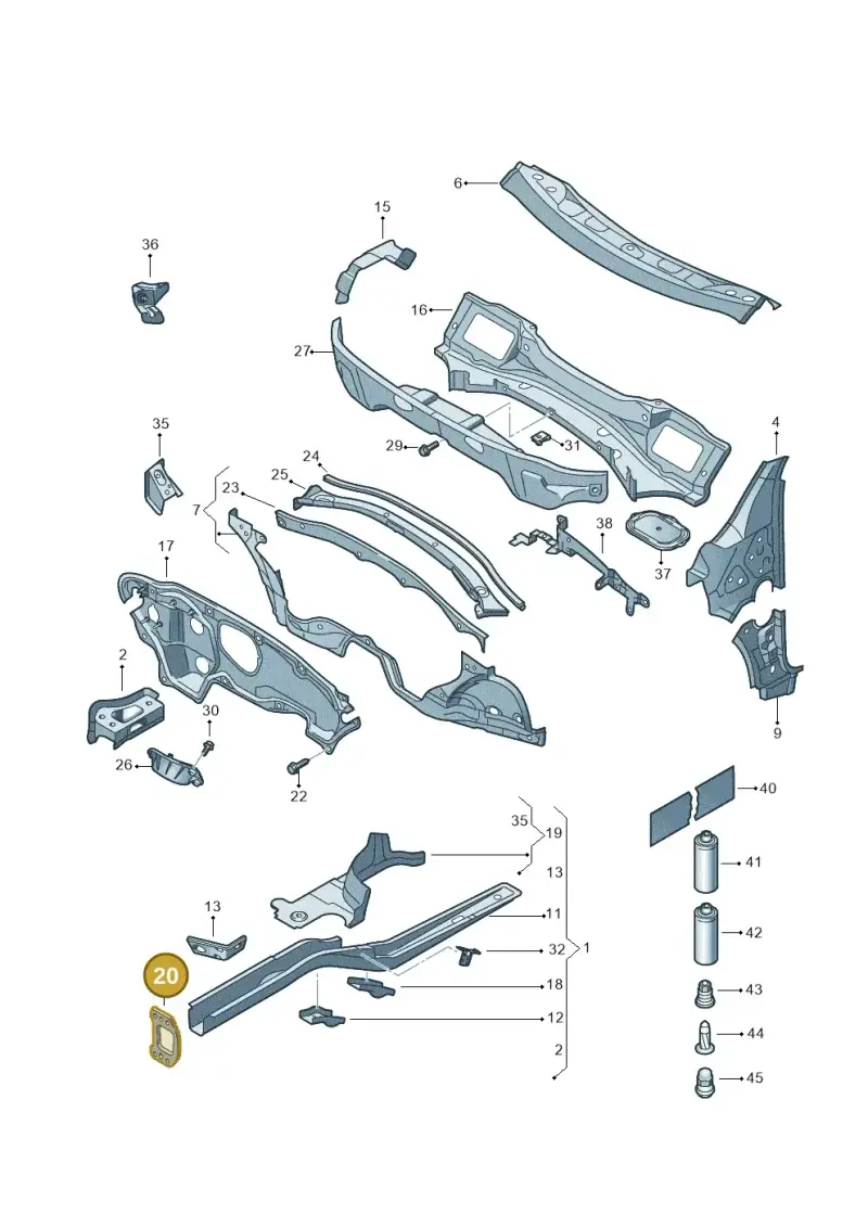 1K0804181B — Volkswagen Scirocco 2.0 (2014-2017) diagram 786803000, position 20