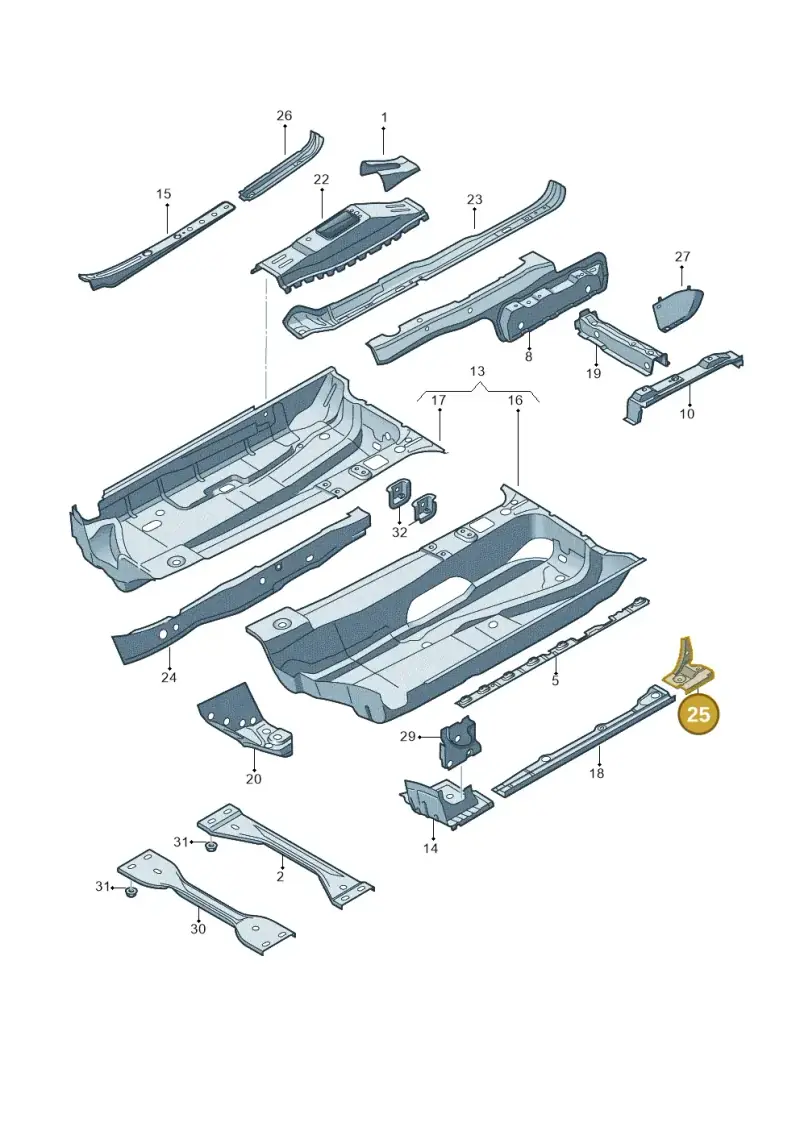 1K0804213 — Volkswagen Golf Plus (2011-2014) diagram 420803100, position 25