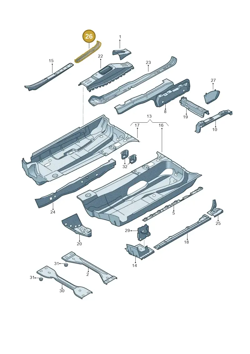 1K0804455 — Volkswagen Golf Plus (2011-2014) diagram 420803100, position 26