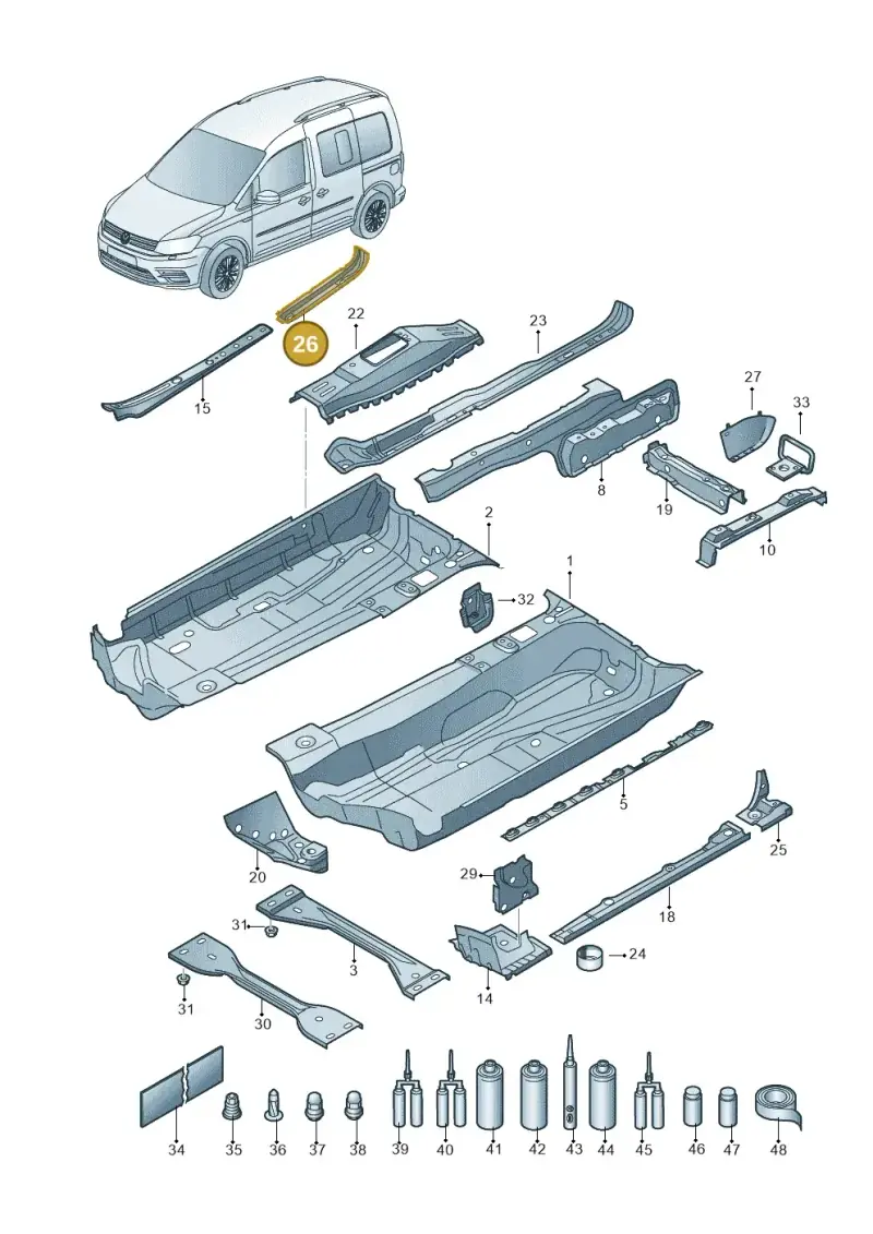 1K0804455 — Volkswagen Caddy kombi (2015-2020) diagram 866803100, position 26