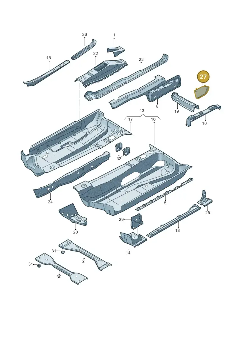 1K0804489A — Volkswagen Golf Plus (2011-2014) diagram 420803100, position 27