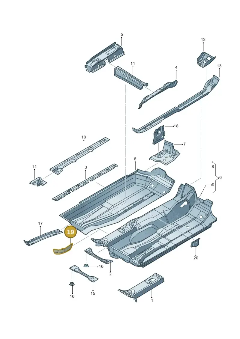 1K0804489A — Volkswagen Golf estate (2009-2013) diagram 684803100, position 19