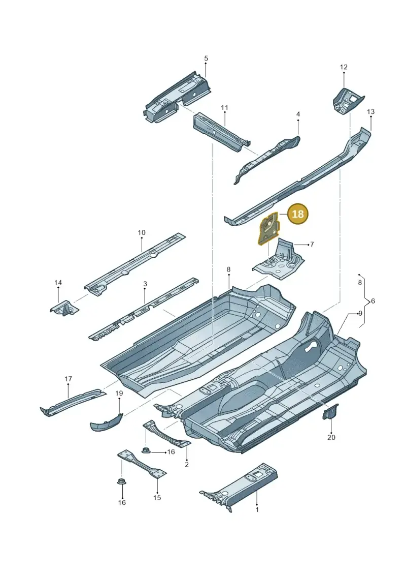 1K0804797A — Volkswagen Jetta variant (2009-2014) diagram 684803100, position 18